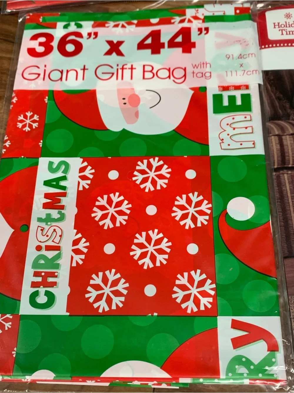 Giant Extra Large Christmas Gift Bags Bulk - 6 Pack Jumbo Santa Sacks 36” X 44”